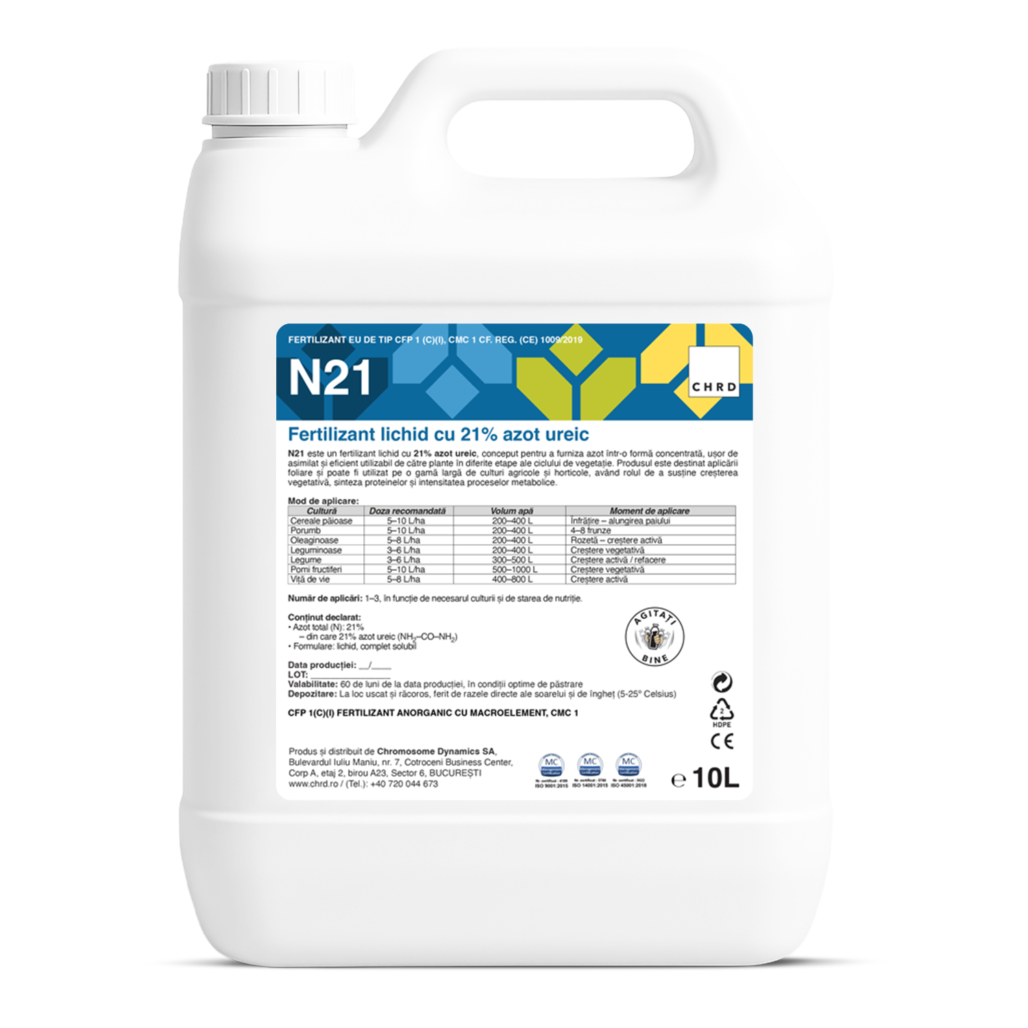 N 21, Fertilizant lichid cu azot ureic 21% – CHRD