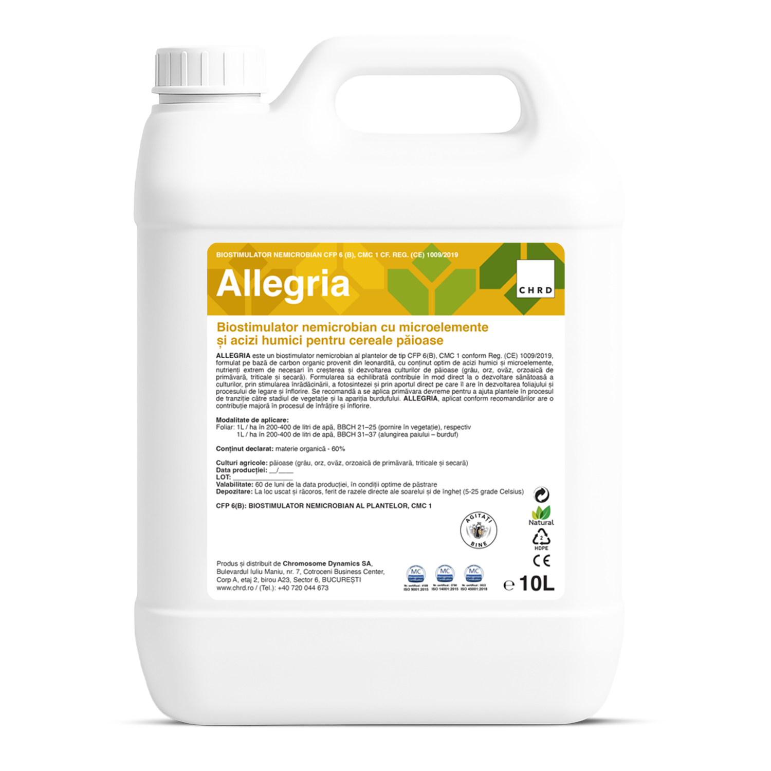 ALLEGRIA, Biostimulator nemicrobian pentru culturile de păioase