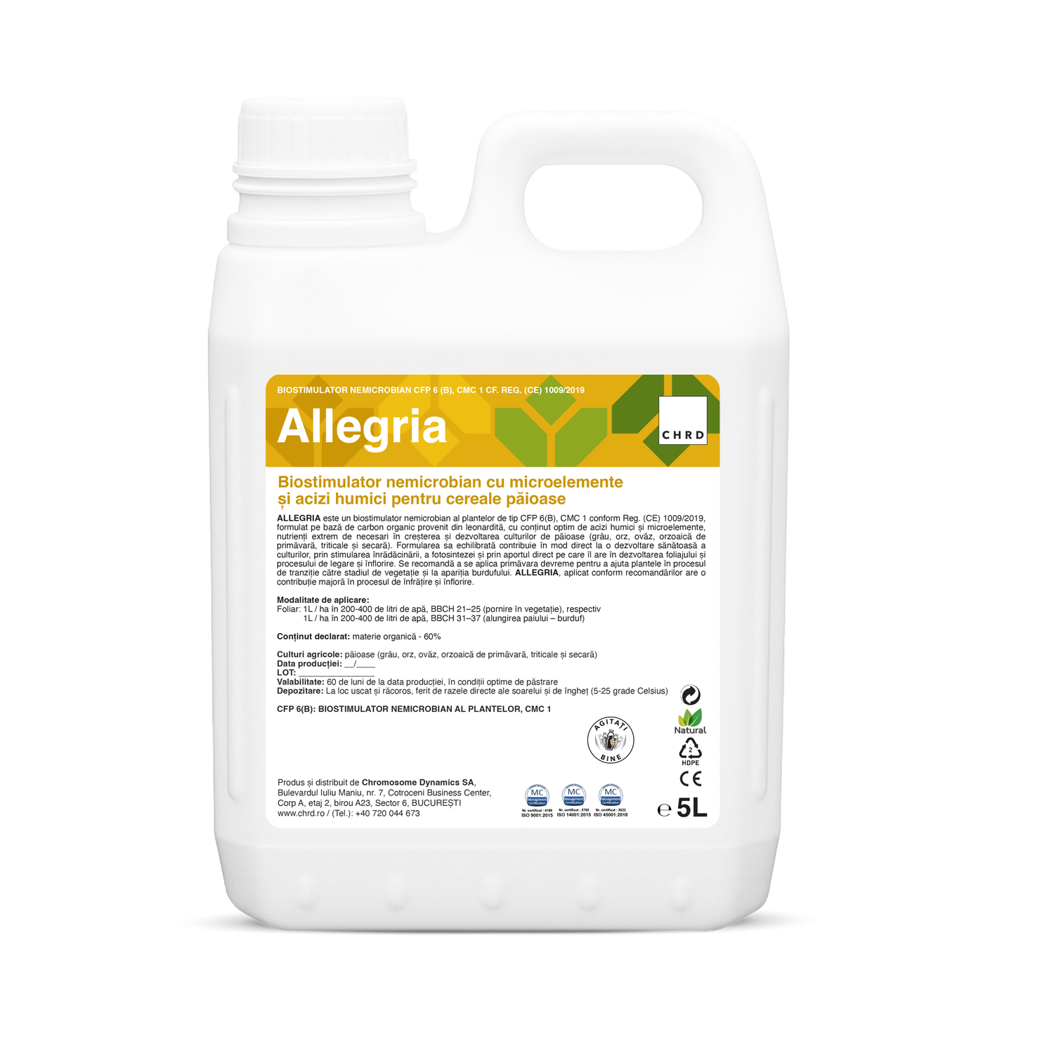 ALLEGRIA, Biostimulator nemicrobian pentru culturile de păioase