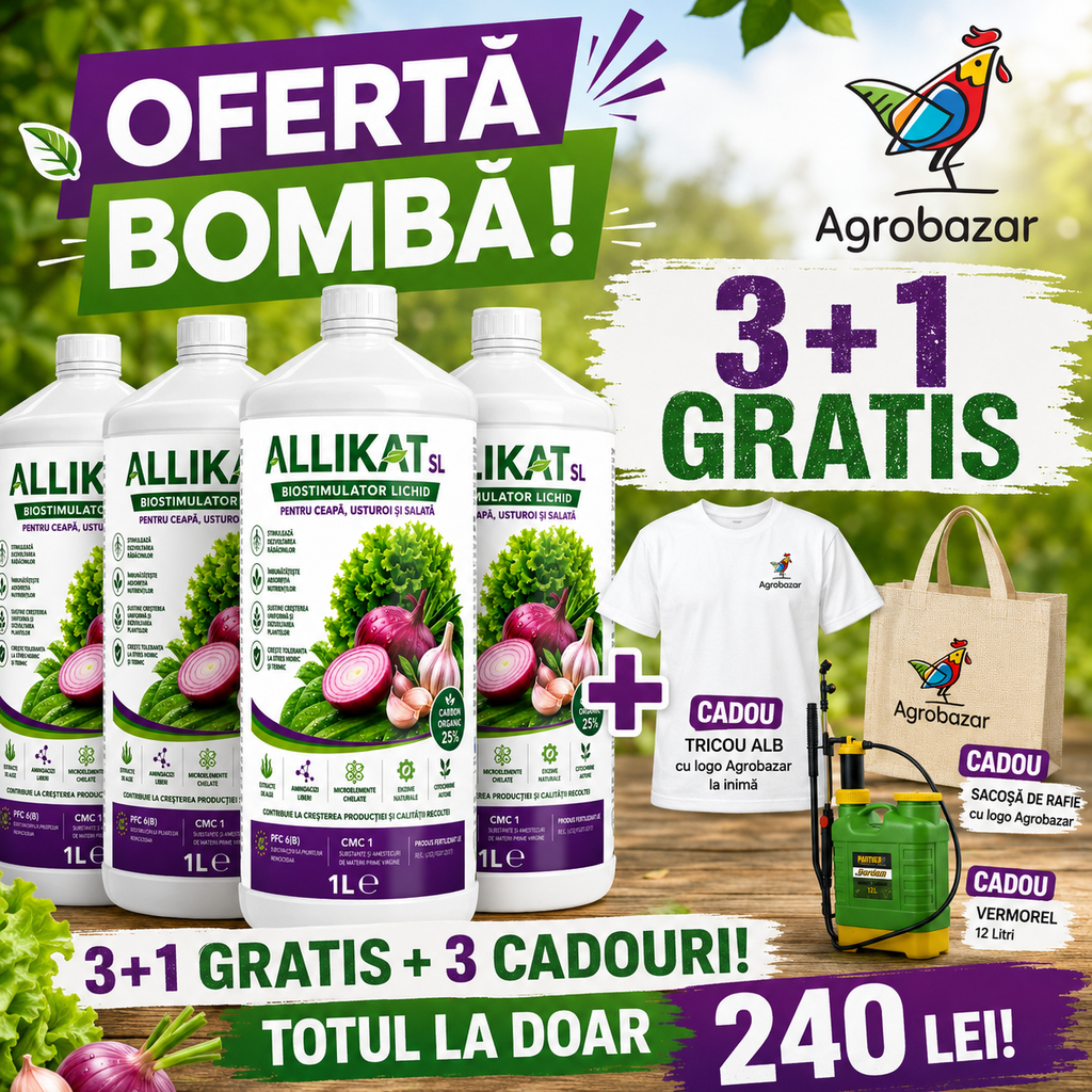 (3+1 GRATIS) ALLIKAT SL, Biostimulator lichid pentru ceapă, usturoi și salată