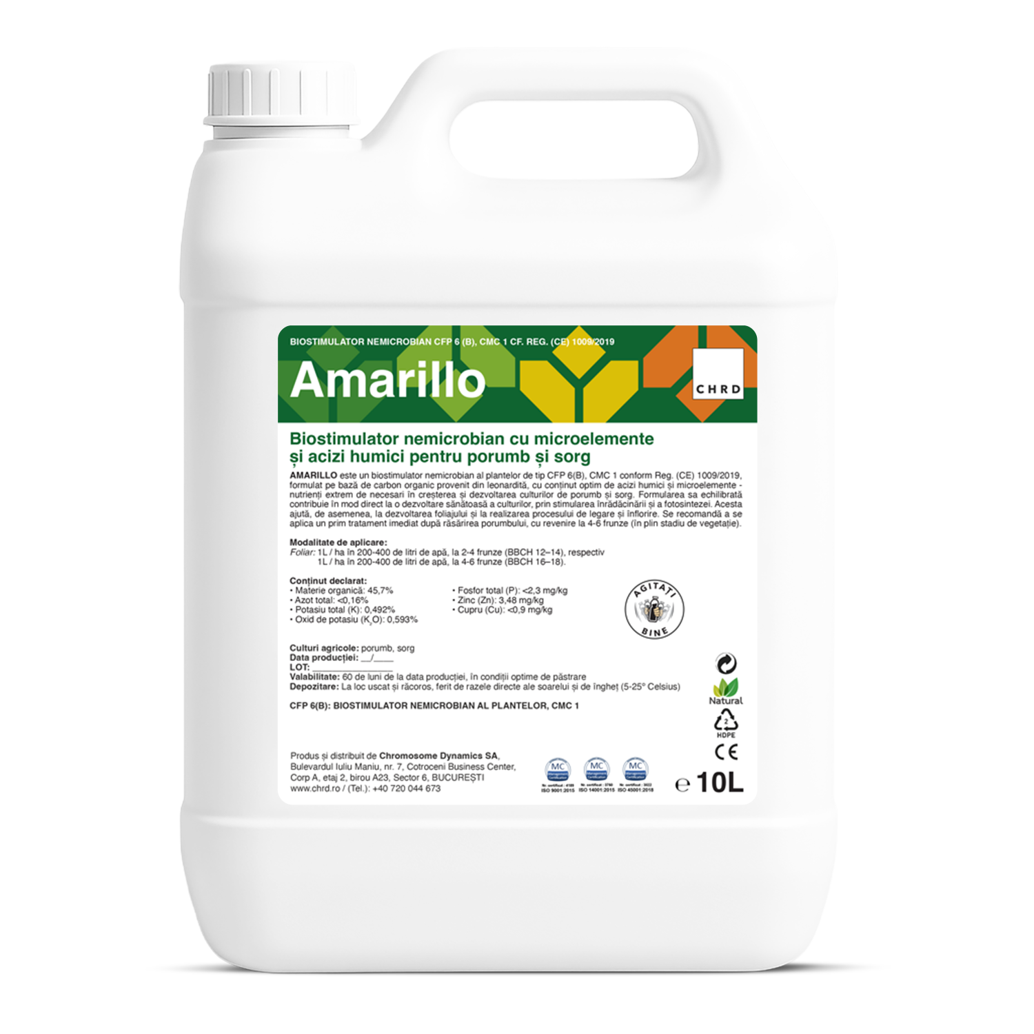 AMARILLO, Biostimulator nemicrobian pentru culturile de porumb și sorg