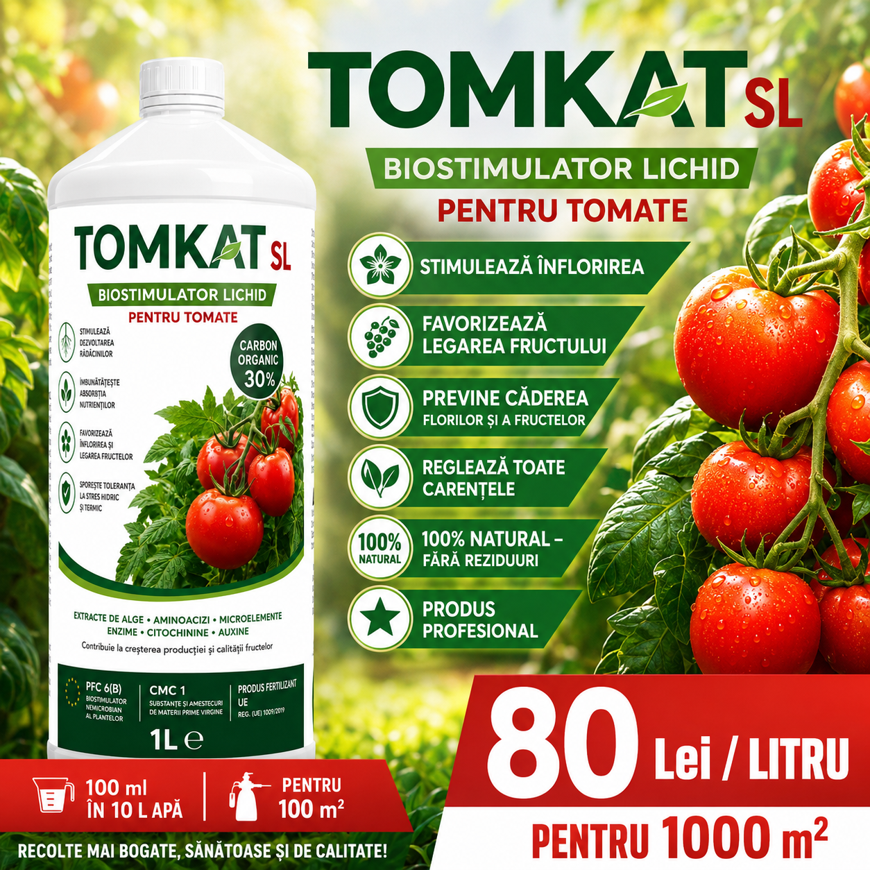 TOMKAT SL, Biostimulator lichid pentru tomate