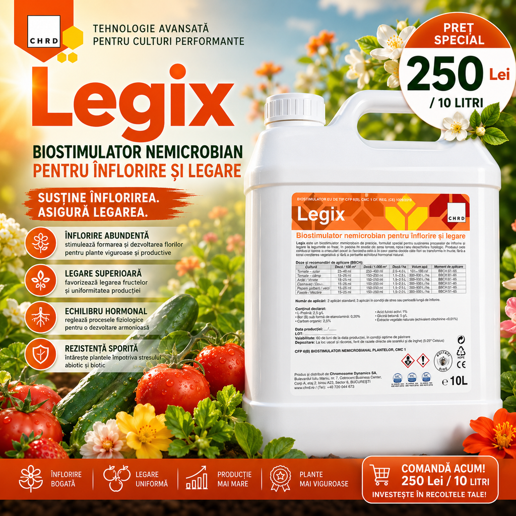 LEGIX, Biostimulator pentru susținerea înfloririi și legării la legumele cu fruct