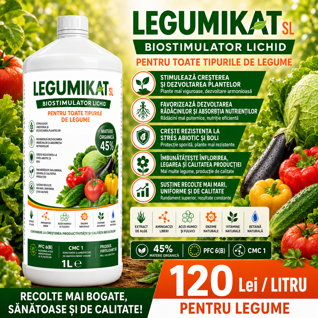 LEGUMIKAT, Biostimulator universal pentru toate culturile legumicole