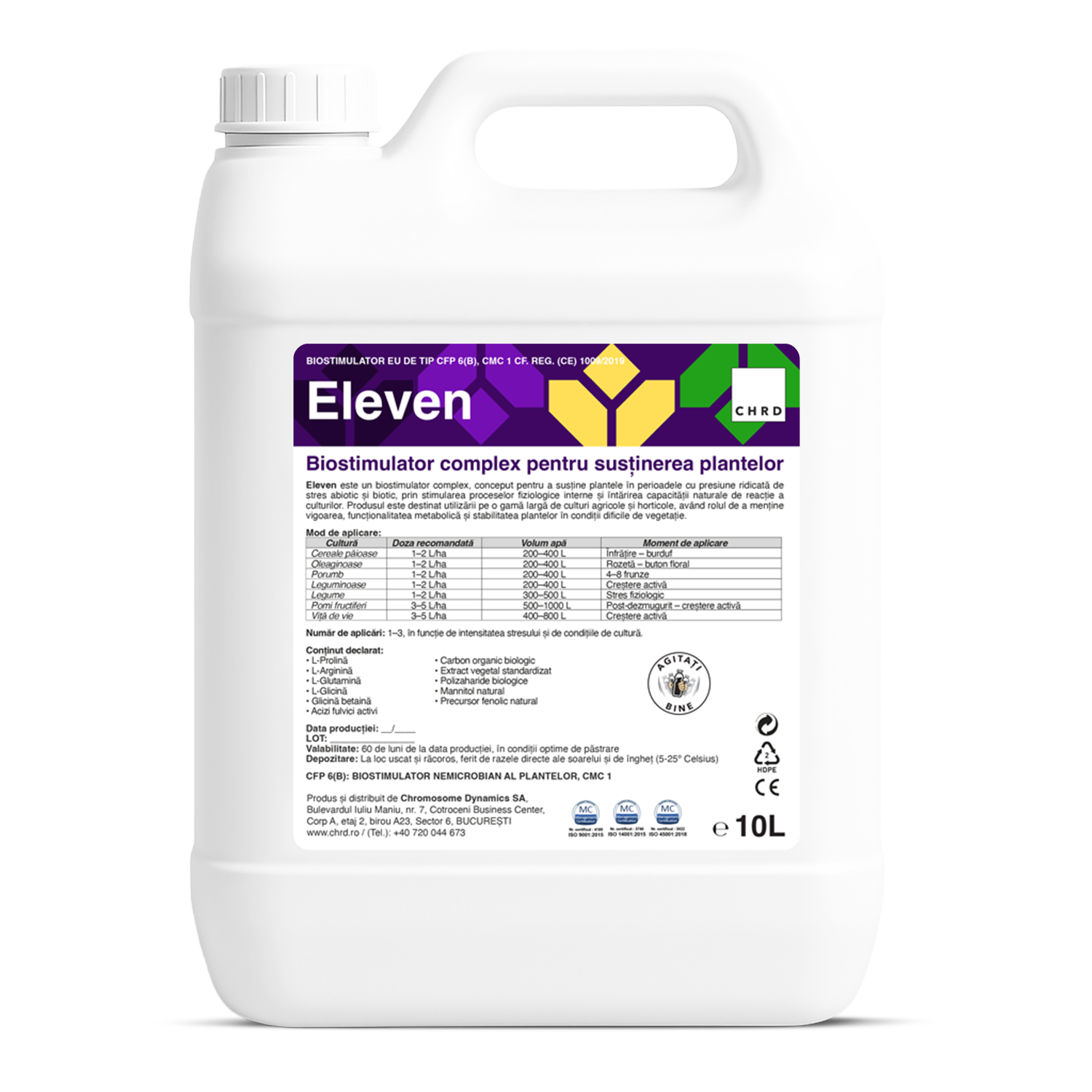 ELEVEN, Biostimulator complex pentru susținerea plantelor în perioadele de stres abiotic și biotic