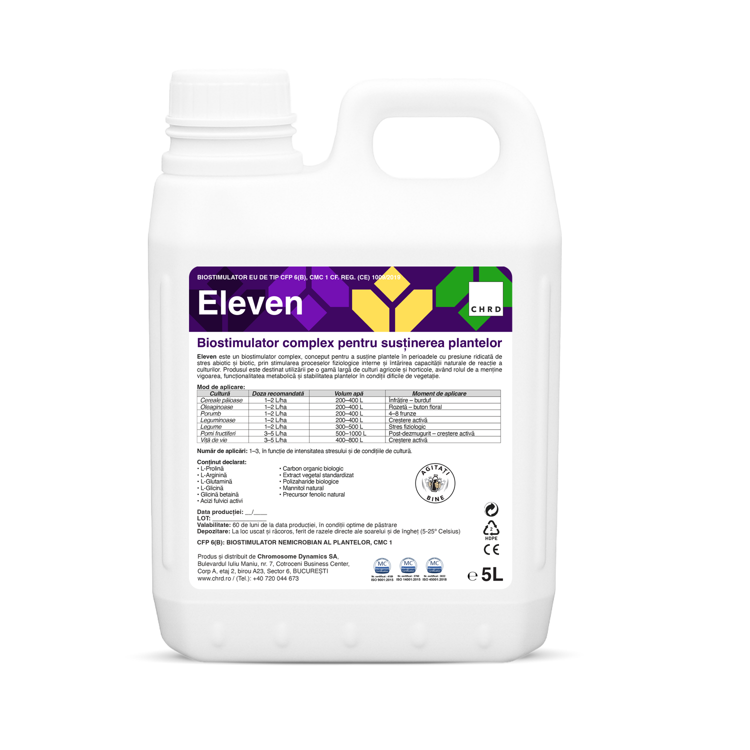 ELEVEN, Biostimulator complex pentru susținerea plantelor în perioadele de stres abiotic și biotic