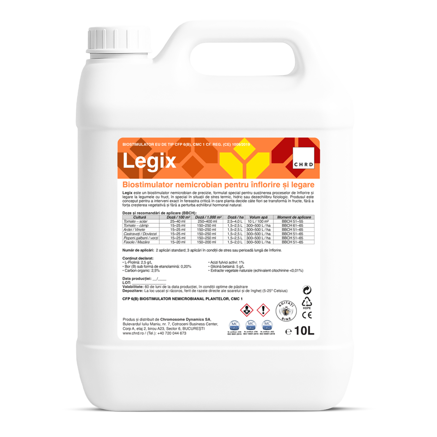 LEGIX, Biostimulator pentru susținerea înfloririi și legării la legumele cu fruct