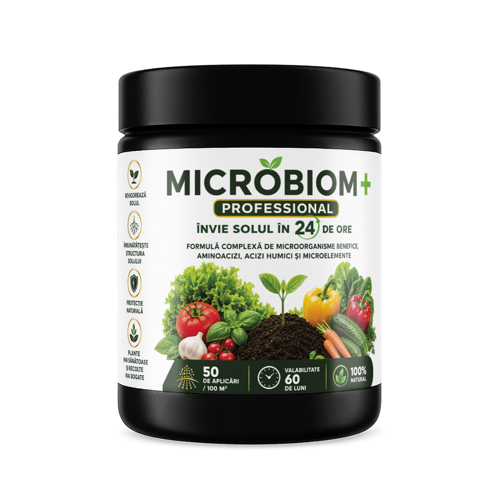 MICROBIOM+ PROFESSIONAL, Biostimulator microbian pentru regenerarea, revitalizarea și menținerea fertilității solului