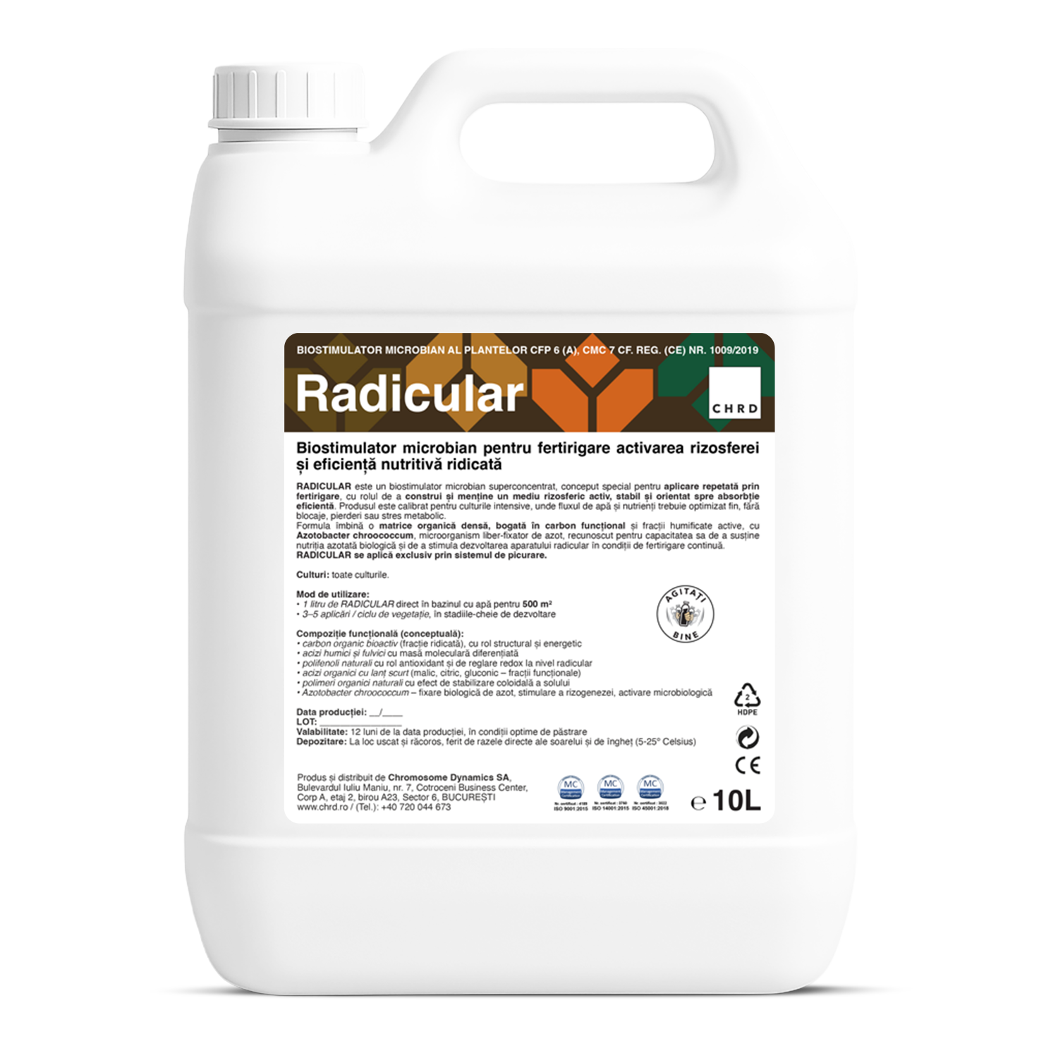 RADICULAR, Biostimulator microbian pentru aplicare prin fertigare