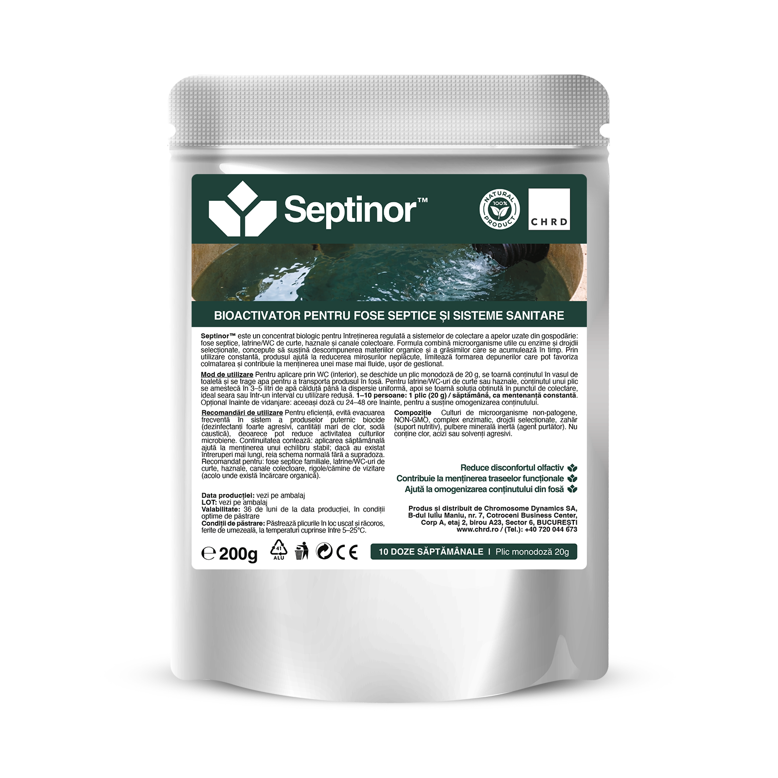 SEPTINOR, Bioactivator pentru fose septice și sisteme sanitare