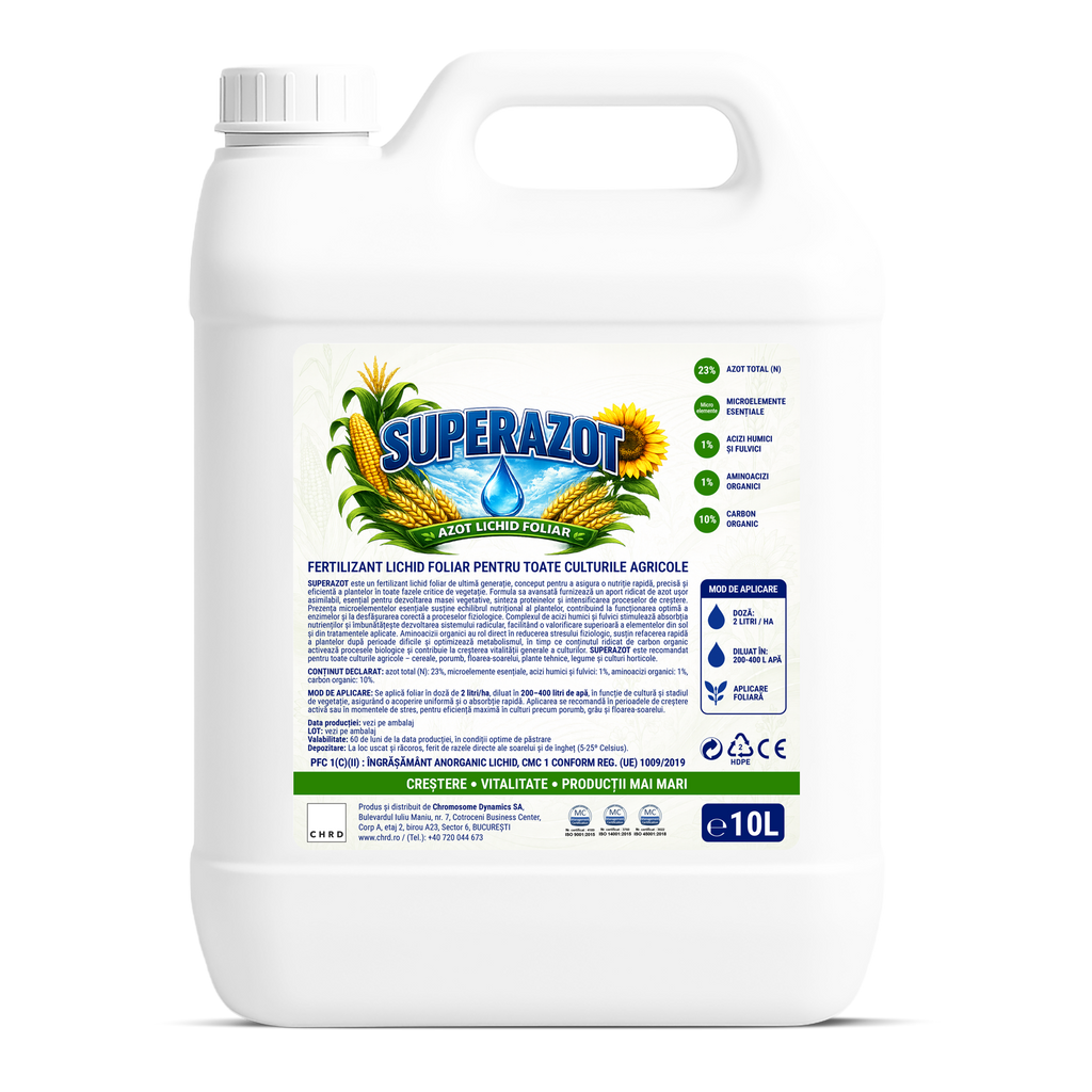SUPERAZOT, Fertilizant foliar cu azot 23%, aminoacizi si carbon