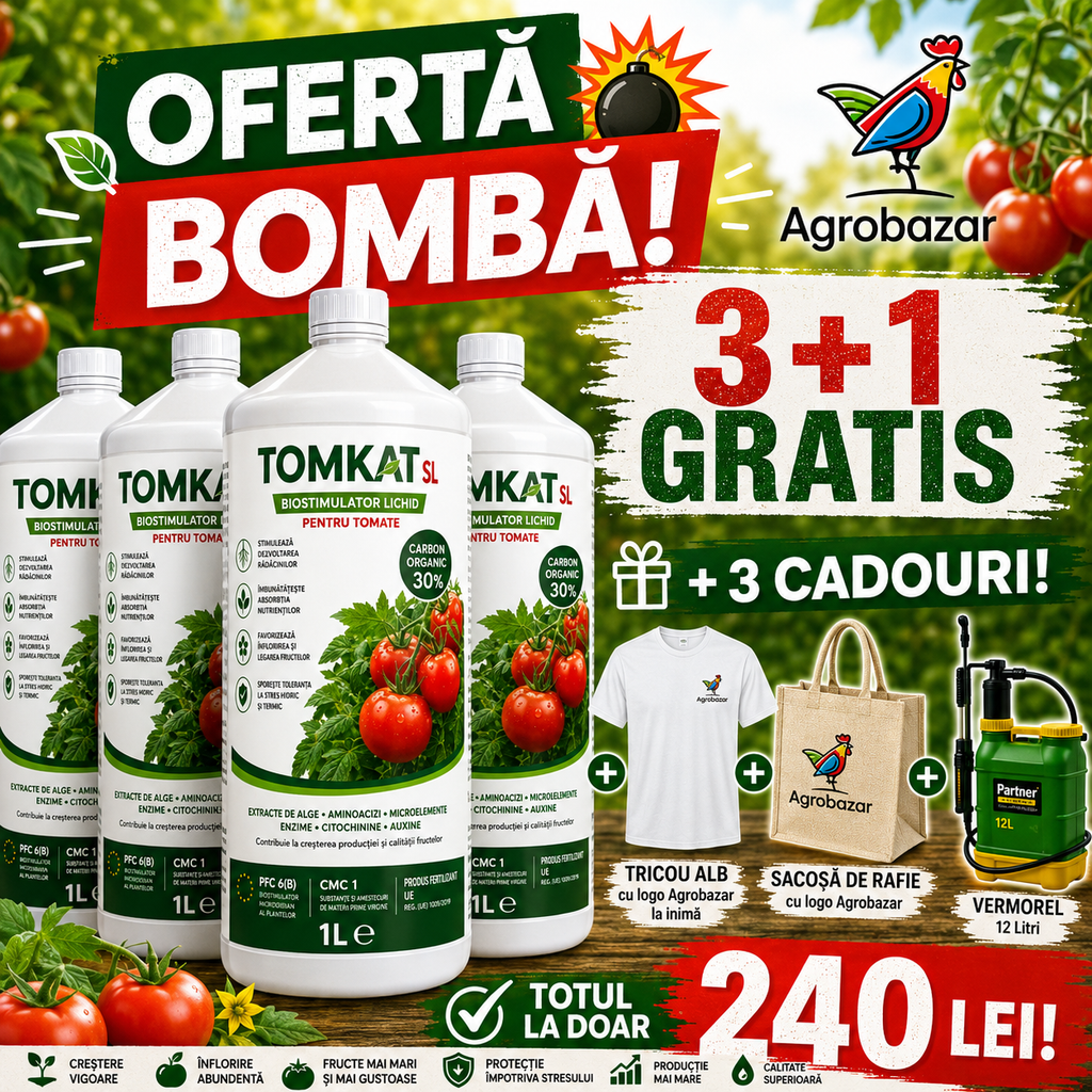 (3+1 GRATIS) TOMKAT SL, Biostimulator lichid pentru tomate