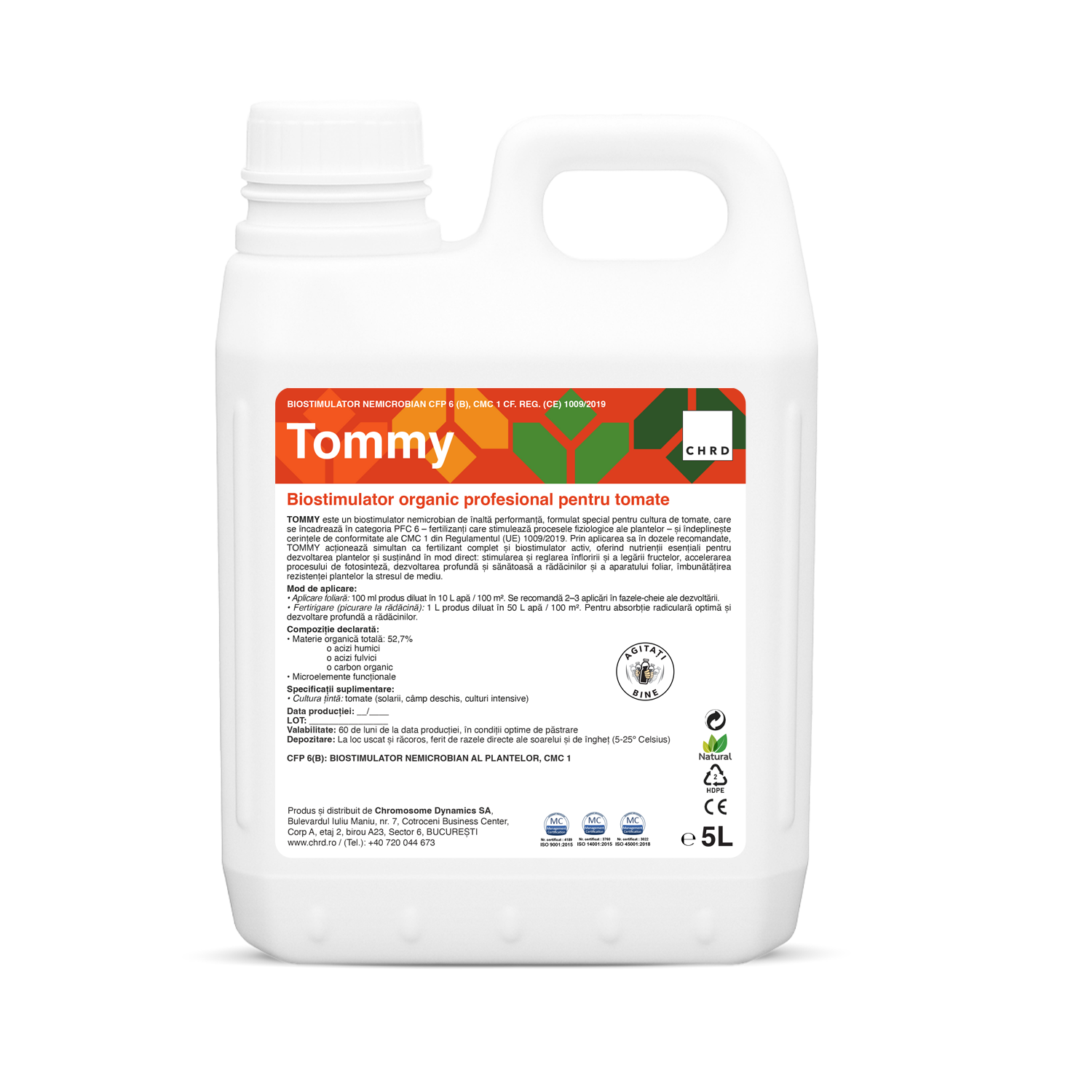 TOMMY, Biostimulator organic profesional pentru tomate